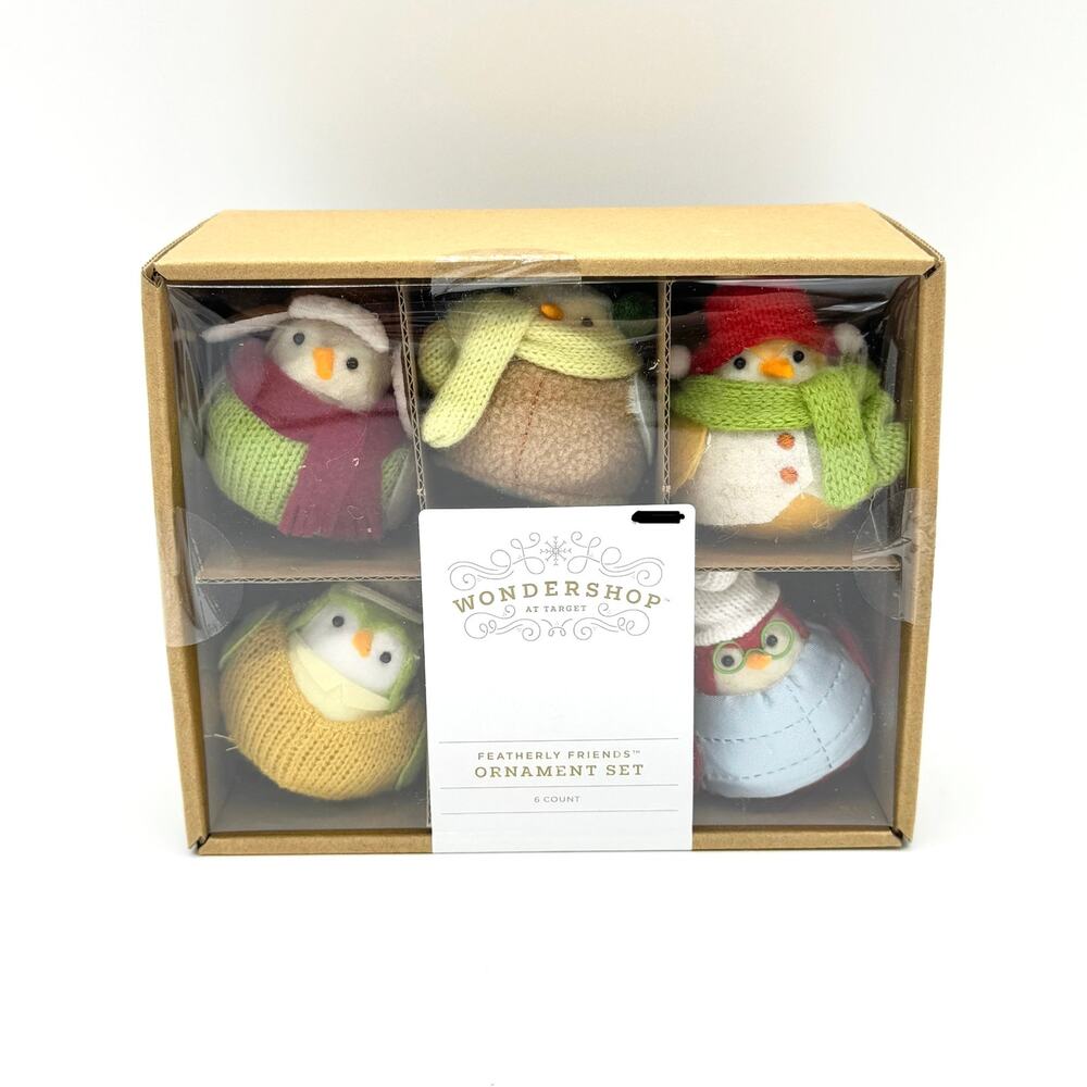 Set of 6 Wondershop Featherly Friends Christmas 2024 Bird Ornaments NEW